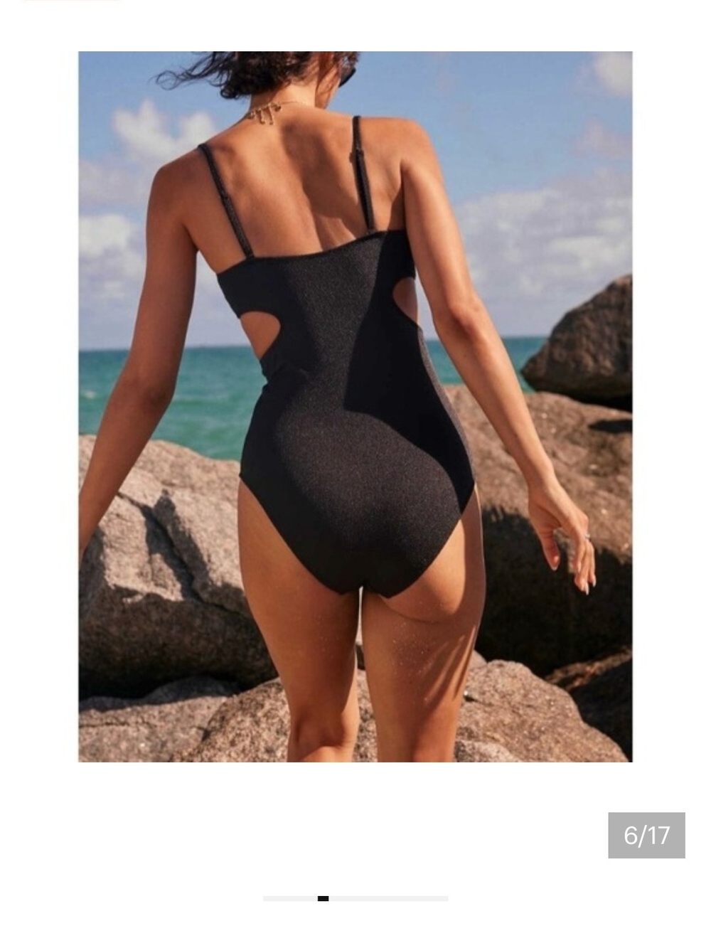 aerie Cutout Black One-Piece Swimsuit Size Medium - Picture 2 of 7